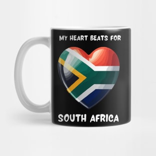 My Heart Beats For South Africa Flag Mug